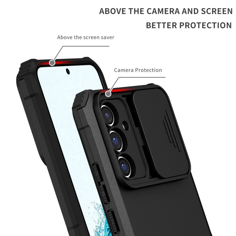 Coque Kickstand avec Protège Caméra Samsung Galaxy A56, Noir