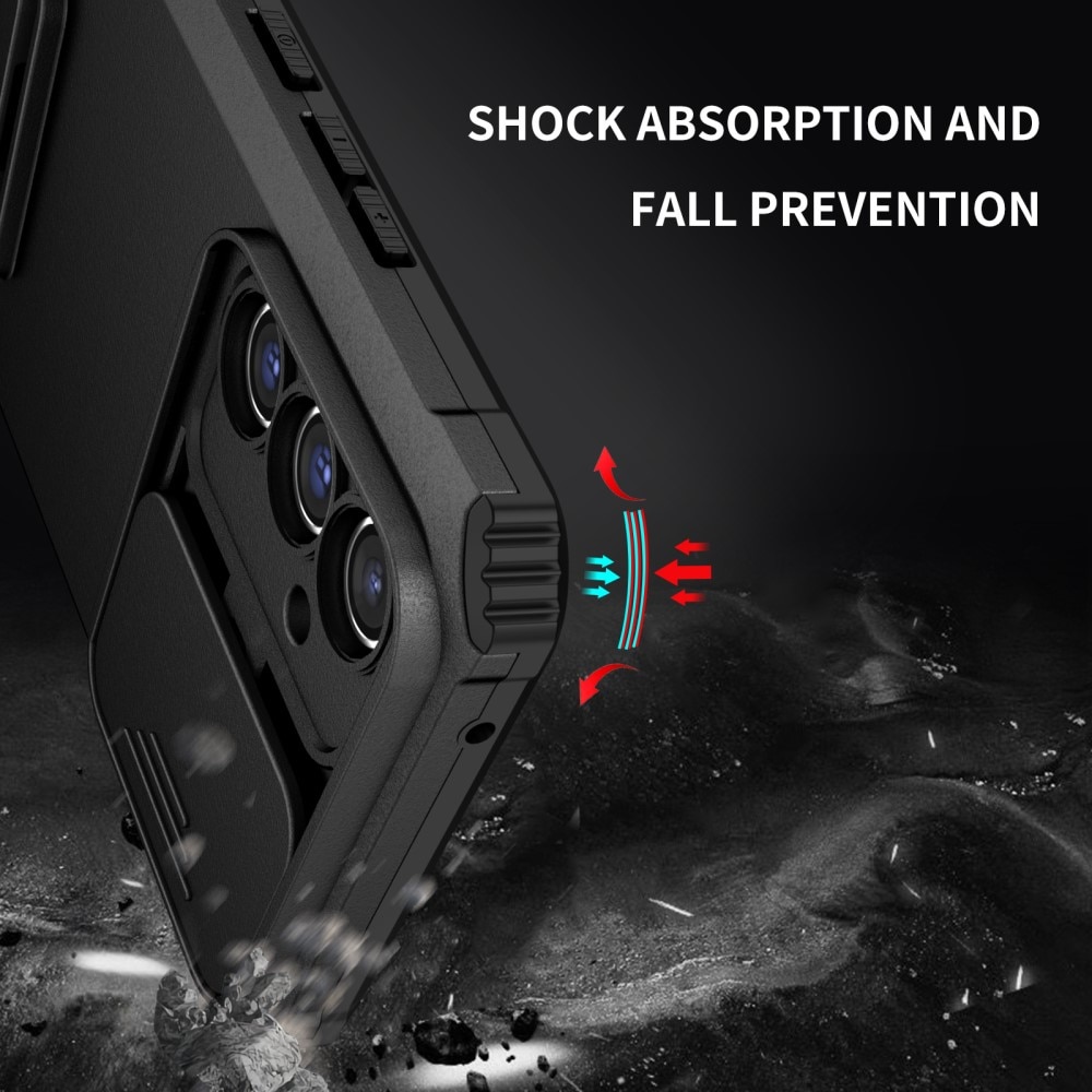 Coque Kickstand avec Protège Caméra Samsung Galaxy A56, Noir