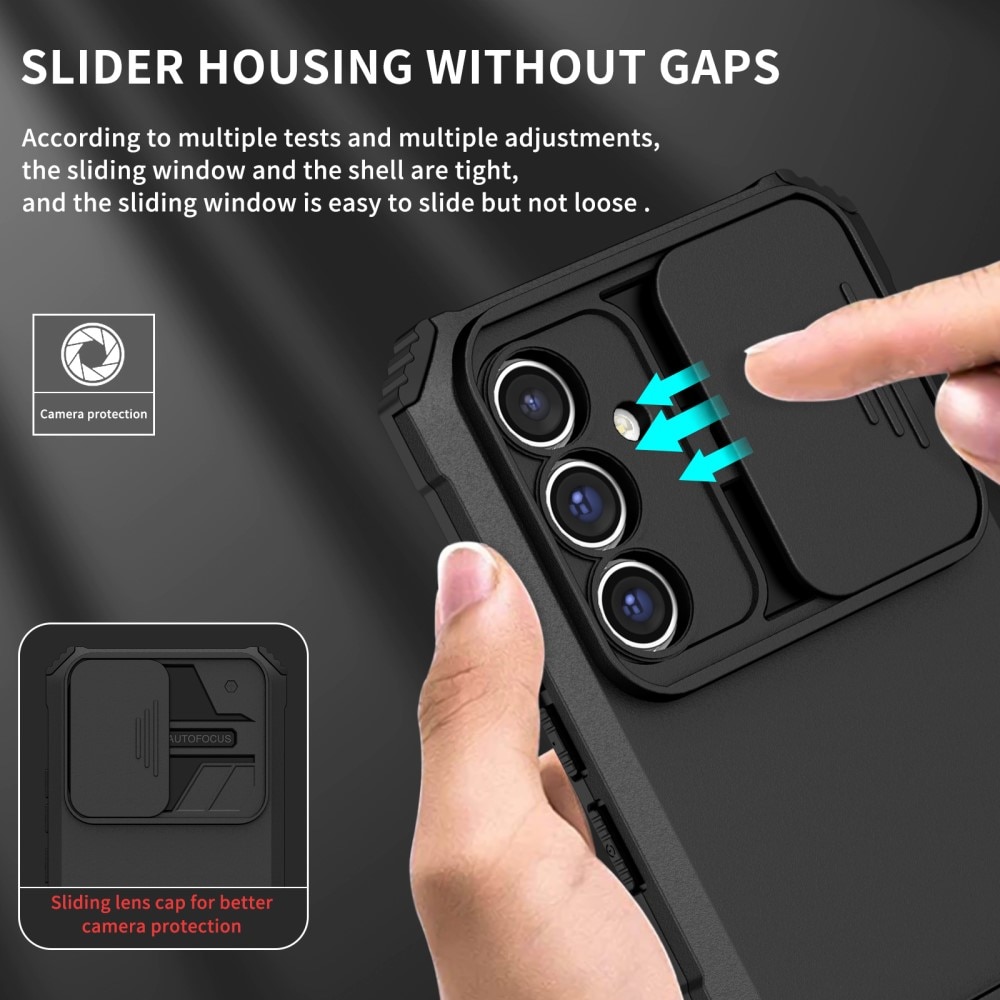 Coque Kickstand avec Protège Caméra Samsung Galaxy A56, Noir