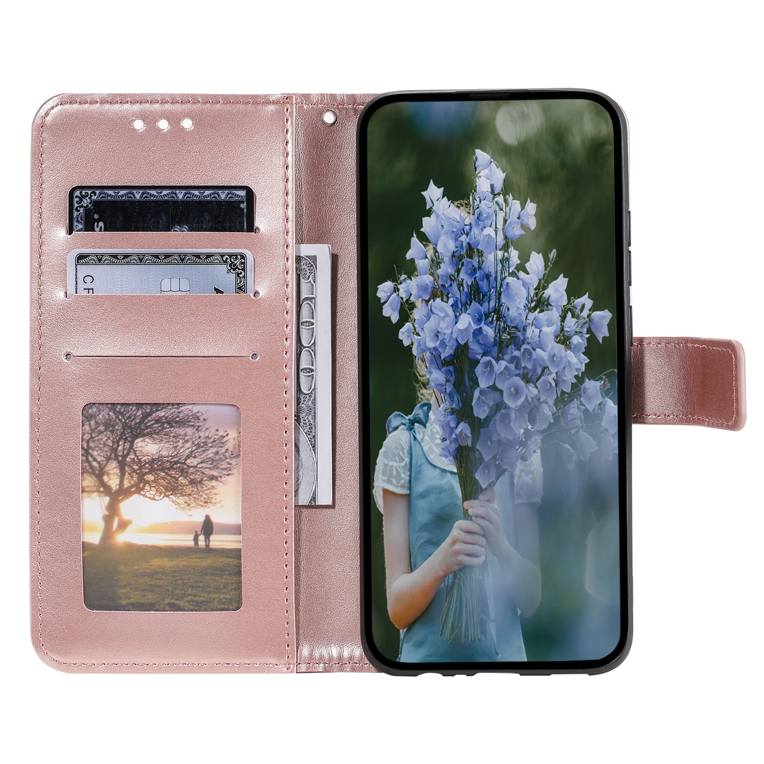 Étui en cuir Mandala Samsung Galaxy A17, Or rose