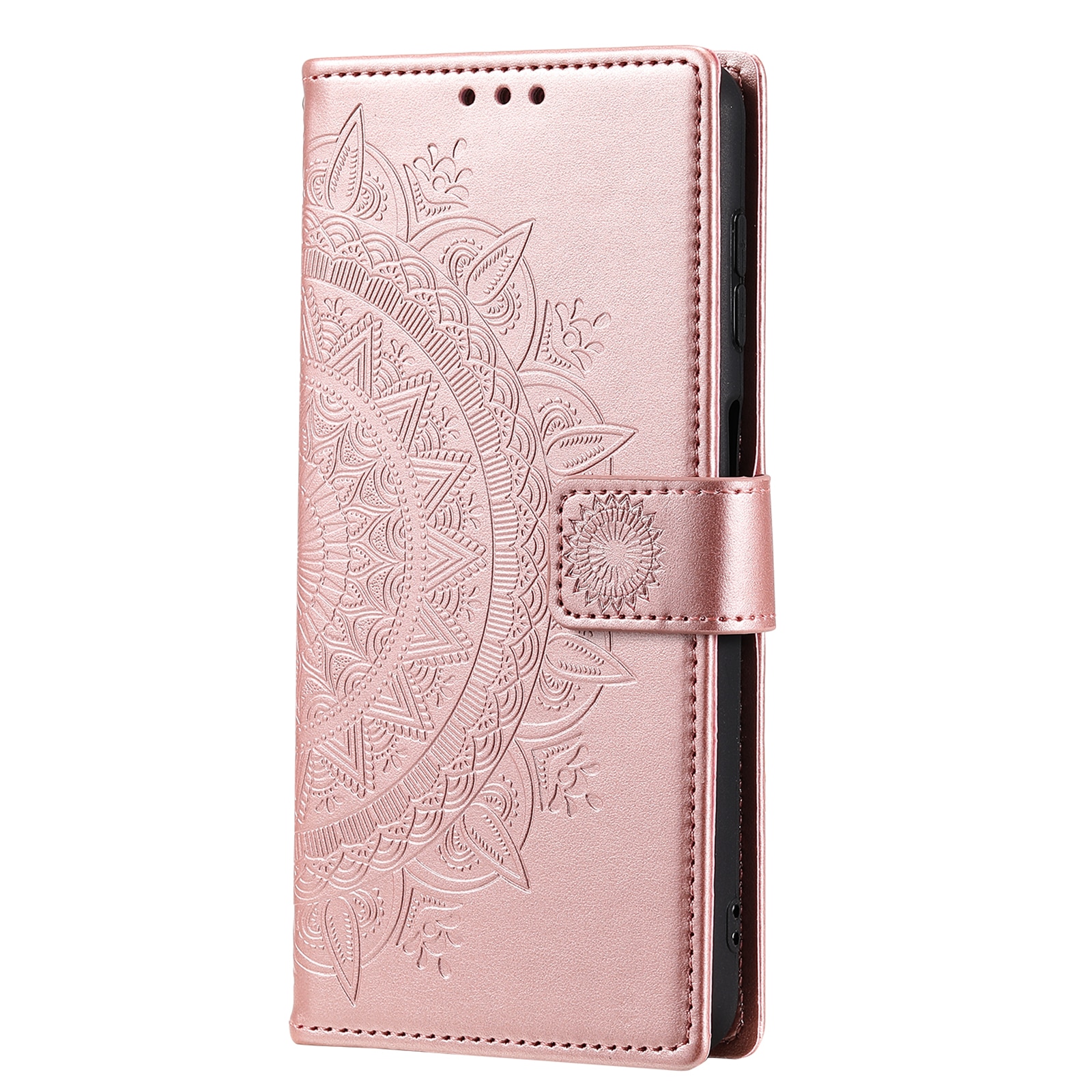 Étui en cuir Mandala Samsung Galaxy A17, Or rose