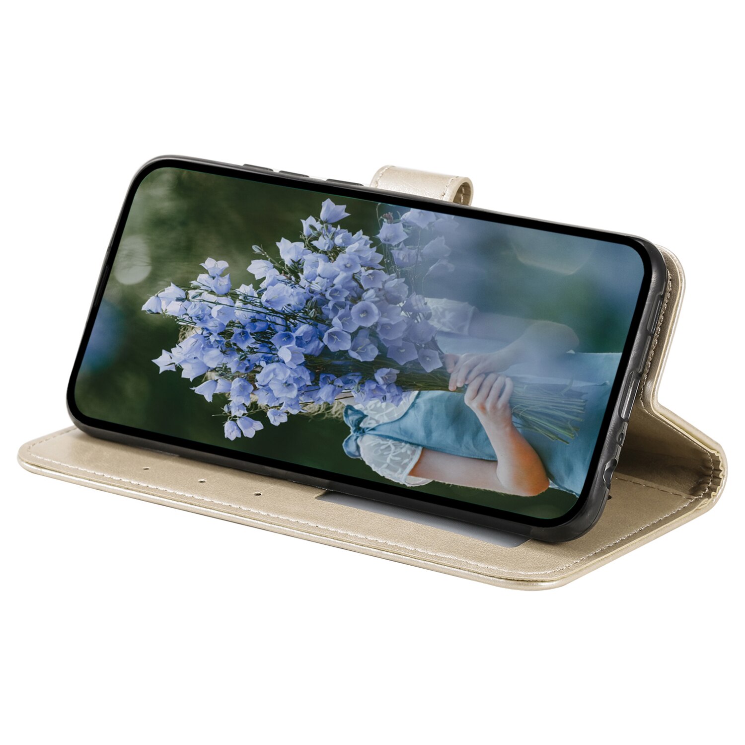 Étui en cuir Mandala Samsung Galaxy A17, Or