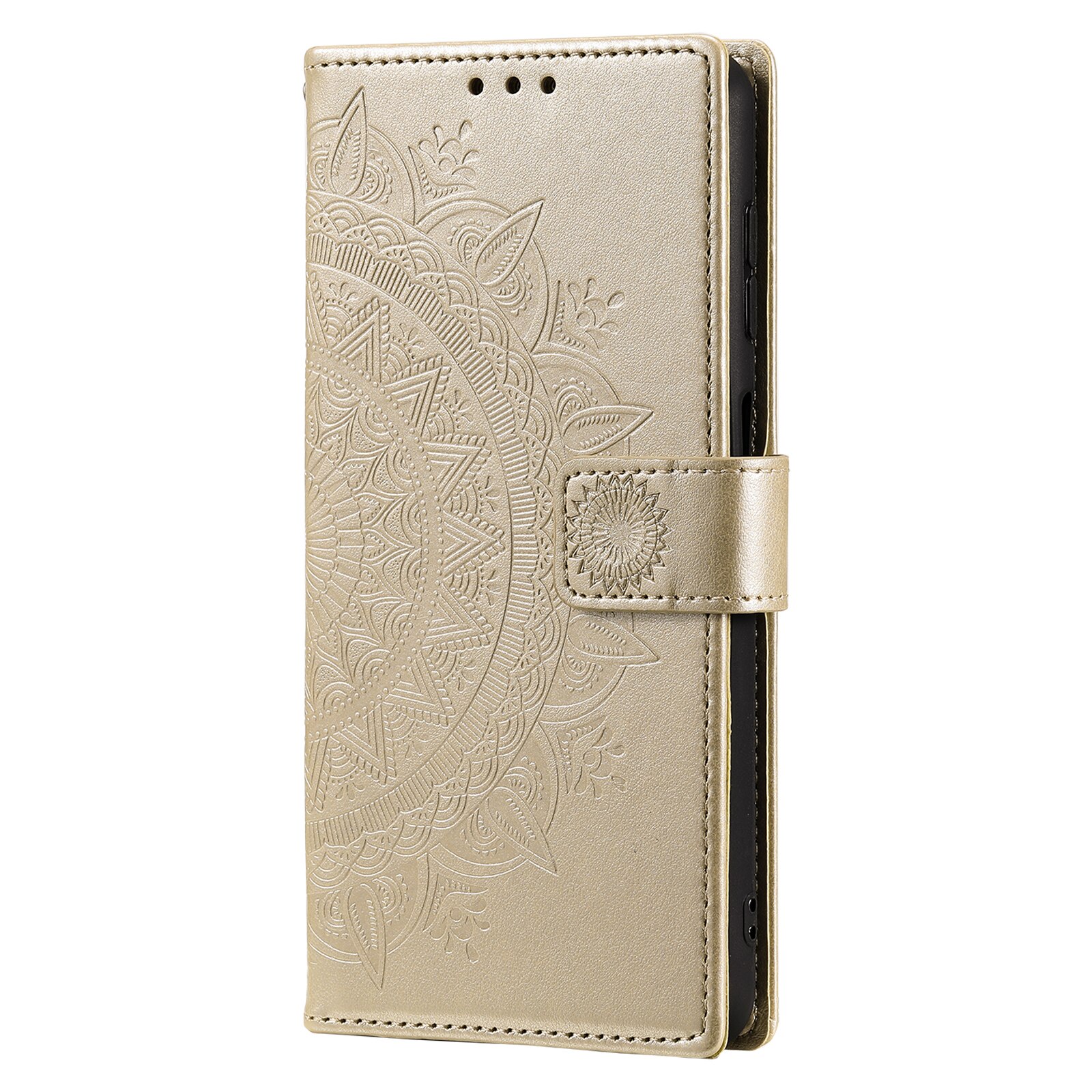 Étui en cuir Mandala Samsung Galaxy A17, Or