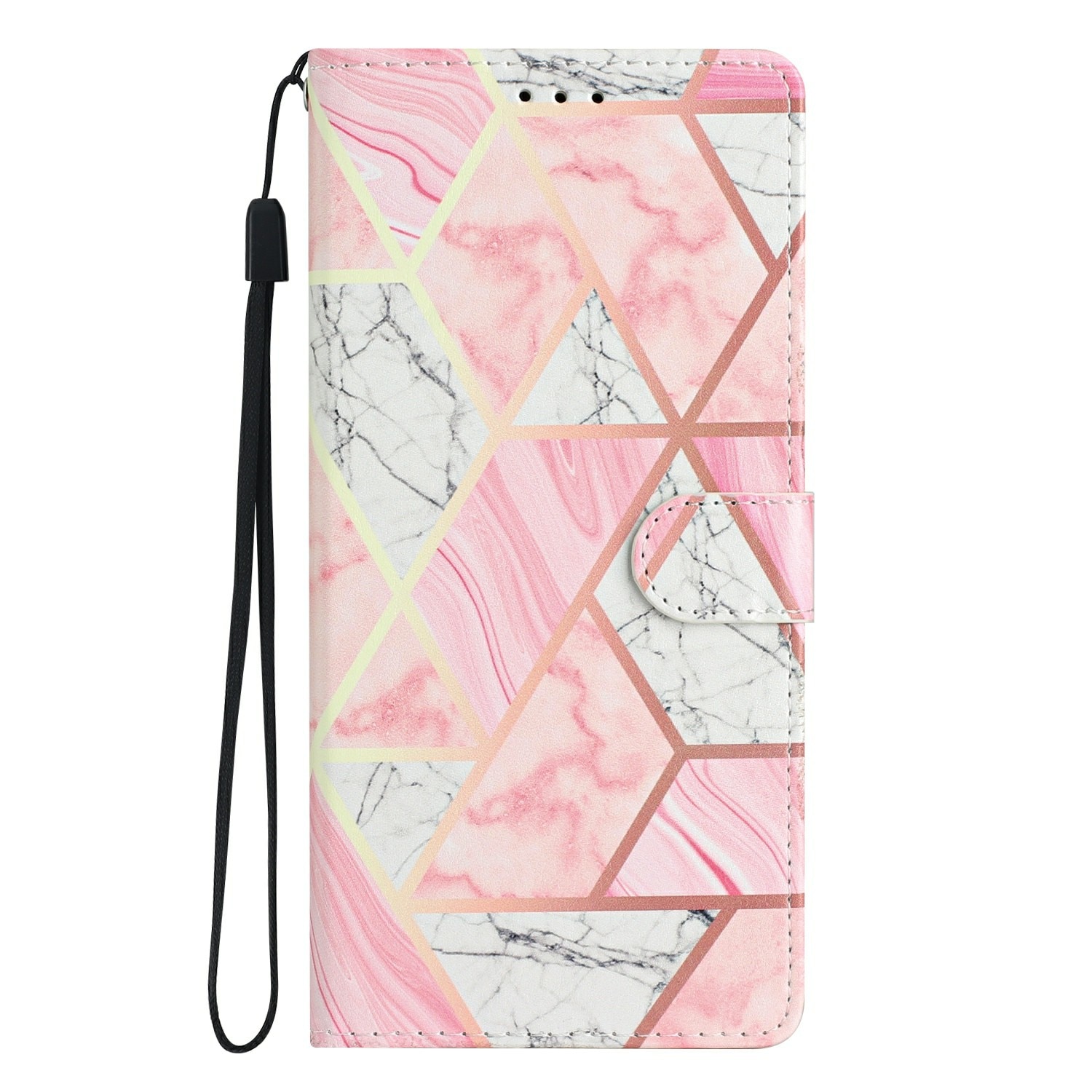 Coque portefeuille Samsung Galaxy A17, marbre rose