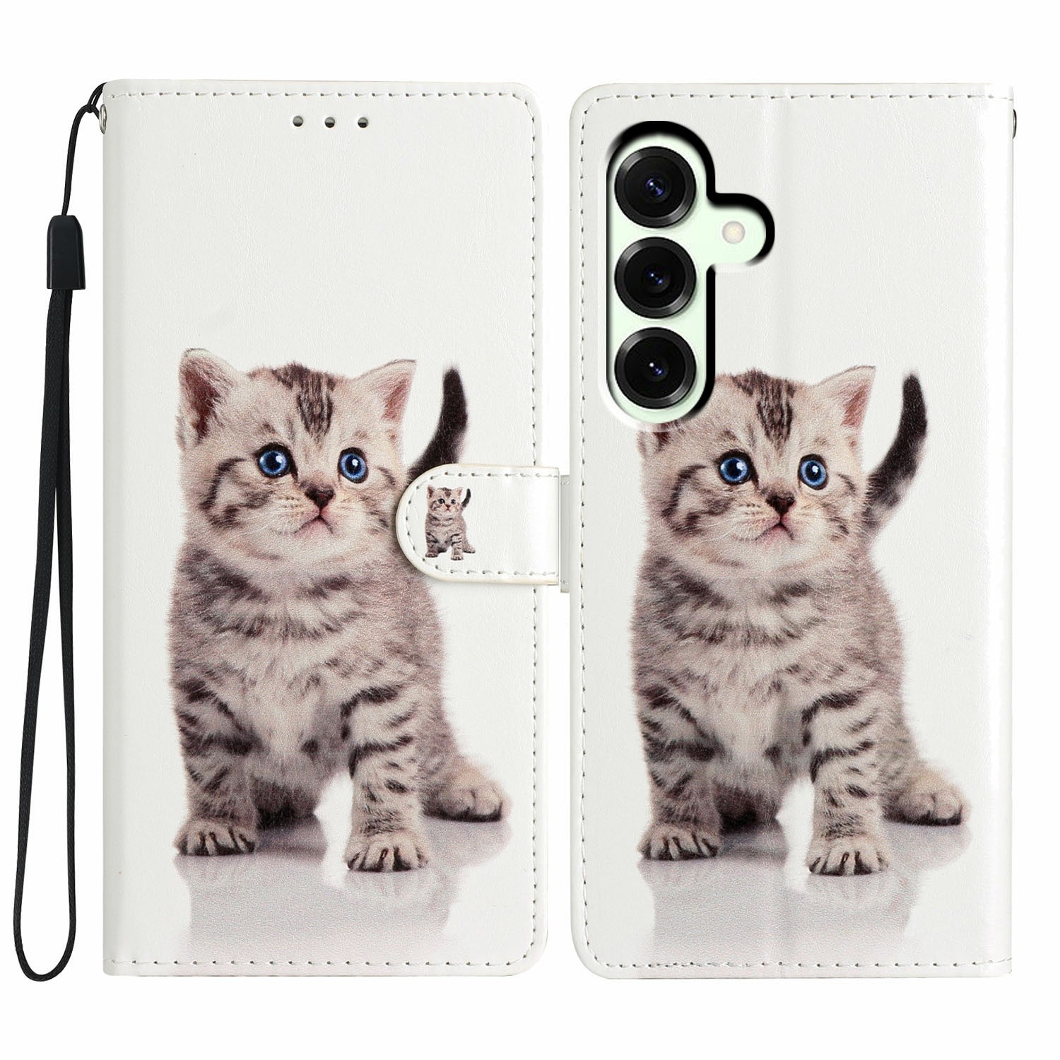 Coque portefeuille Samsung Galaxy A17, chaton