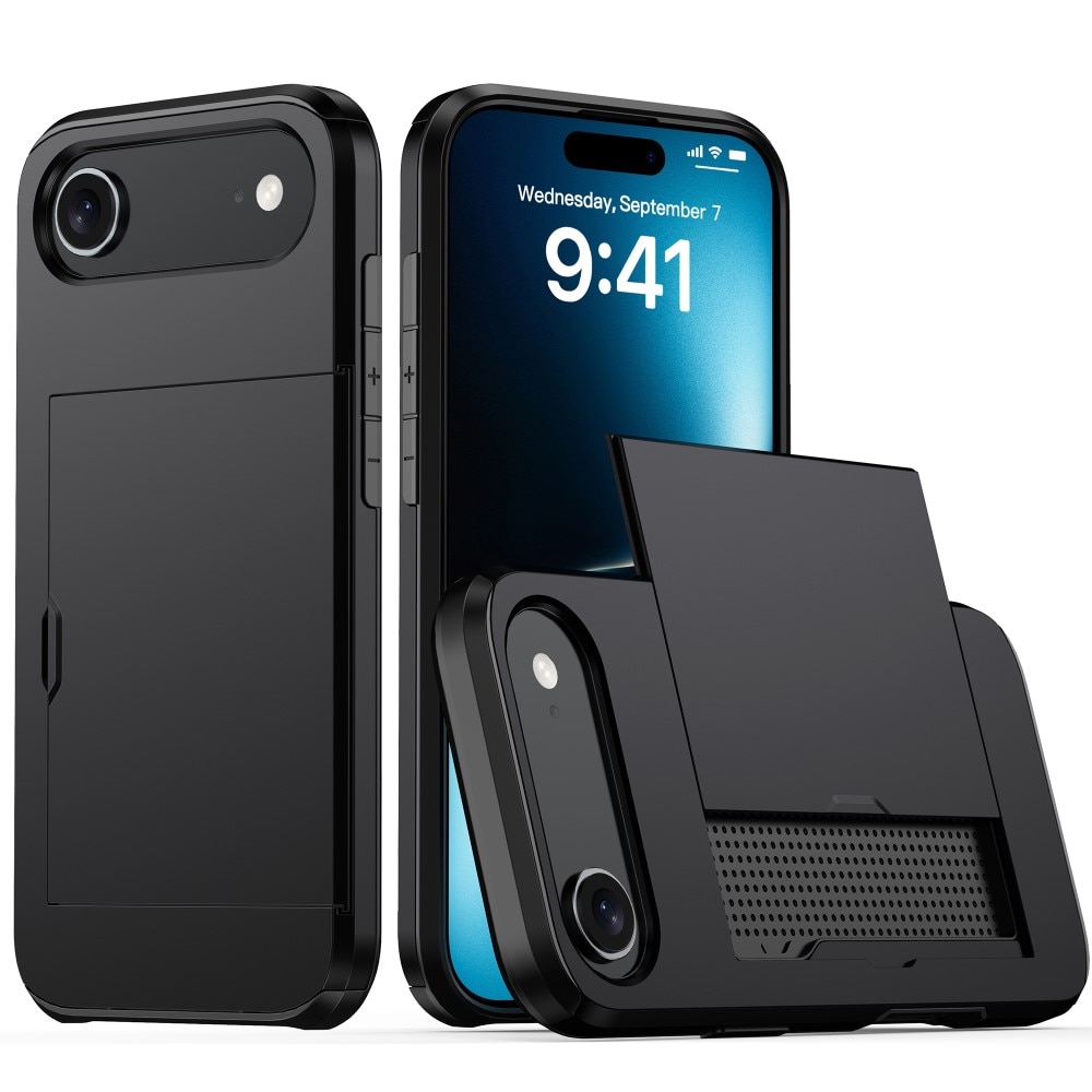 Coque à cartes iPhone 17 Air, Noir