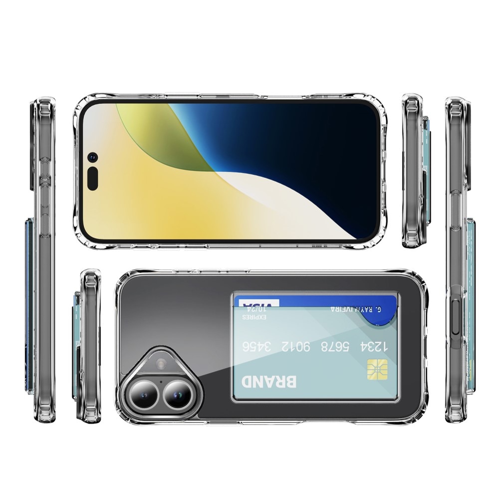 Coque hybride à cartes iPhone 17, Transparent