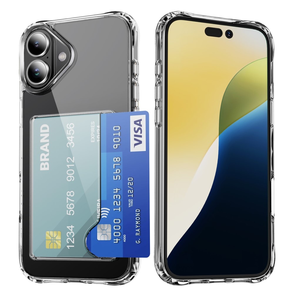 Coque hybride à cartes iPhone 17, Transparent