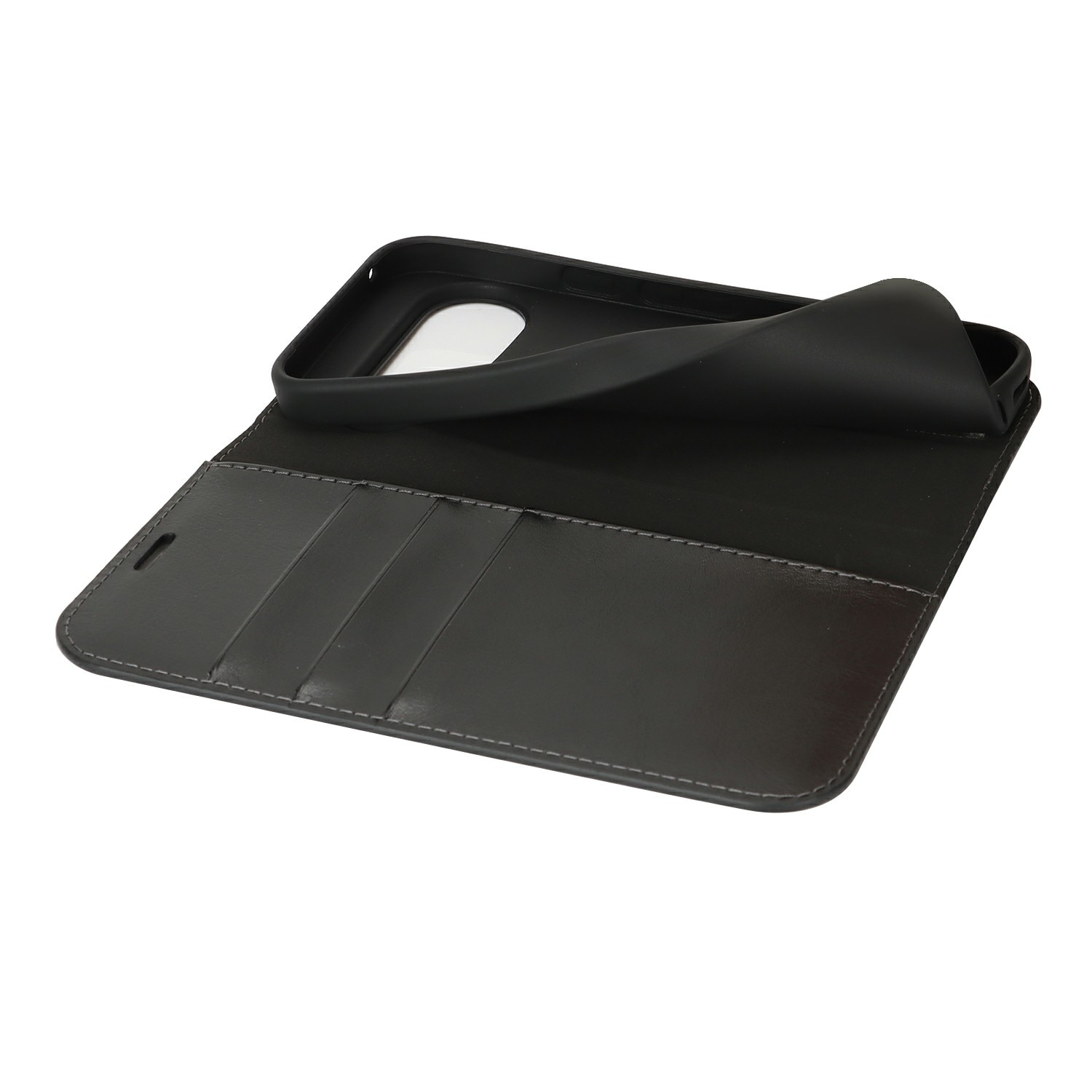 Coque portefeuille en cuir Veritable Google Pixel 10, Noir