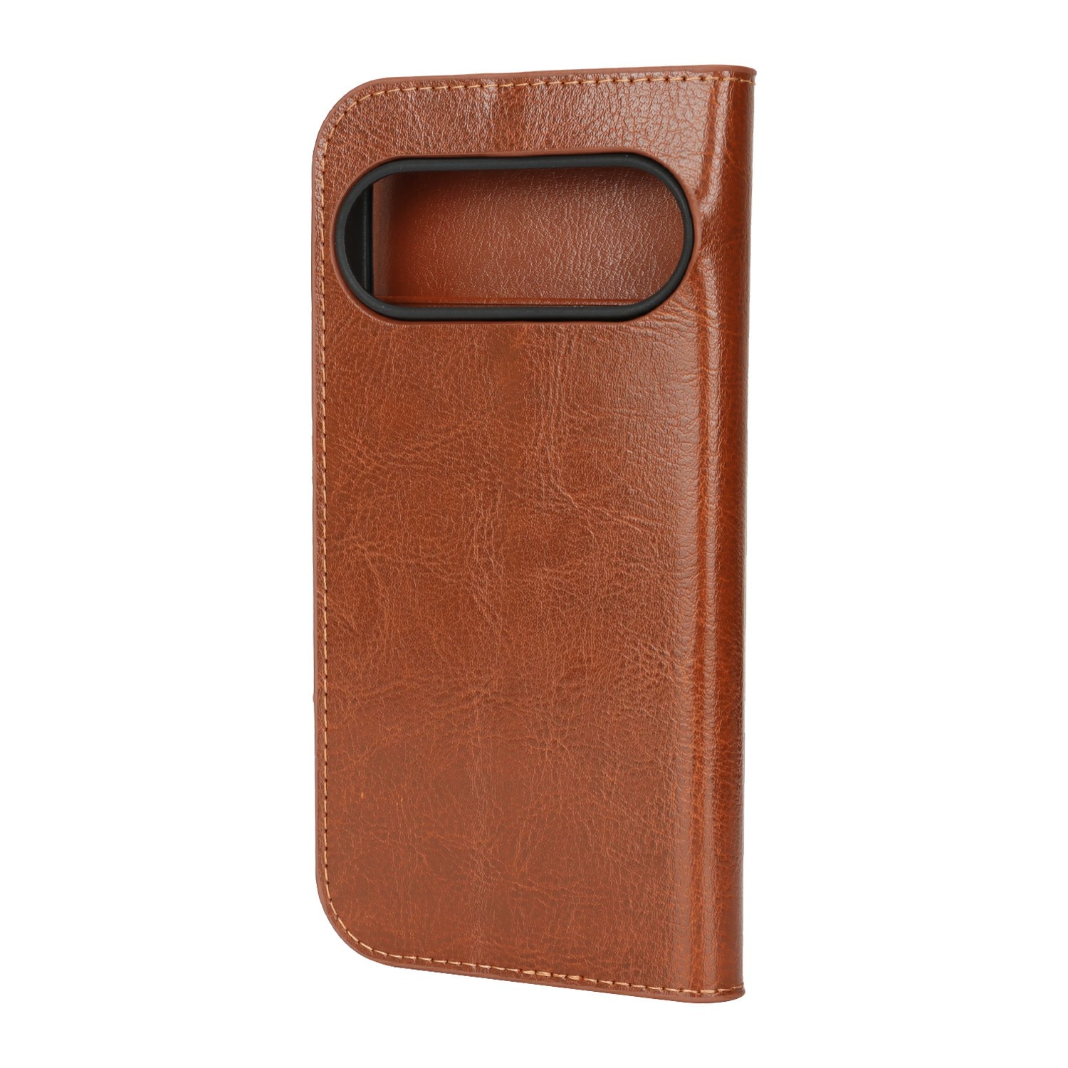Coque portefeuille en cuir Veritable Google Pixel 10, Marron