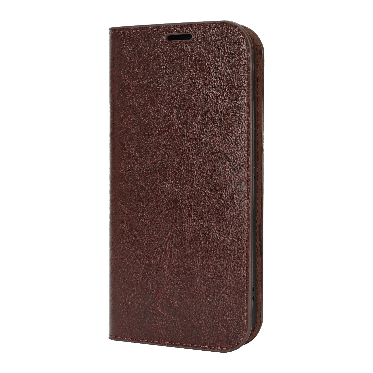 Coque portefeuille en cuir Veritable Google Pixel 10, Marron foncé