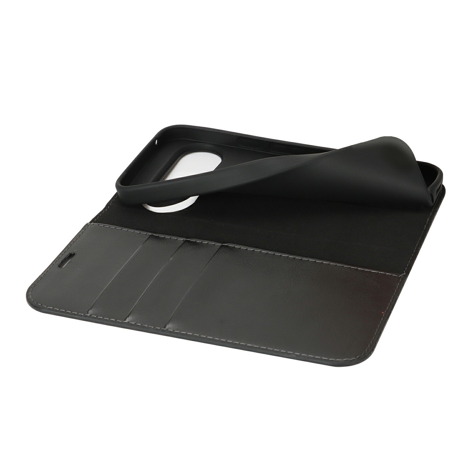 Coque portefeuille en cuir Veritable Google Pixel 10 Pro XL, Noir