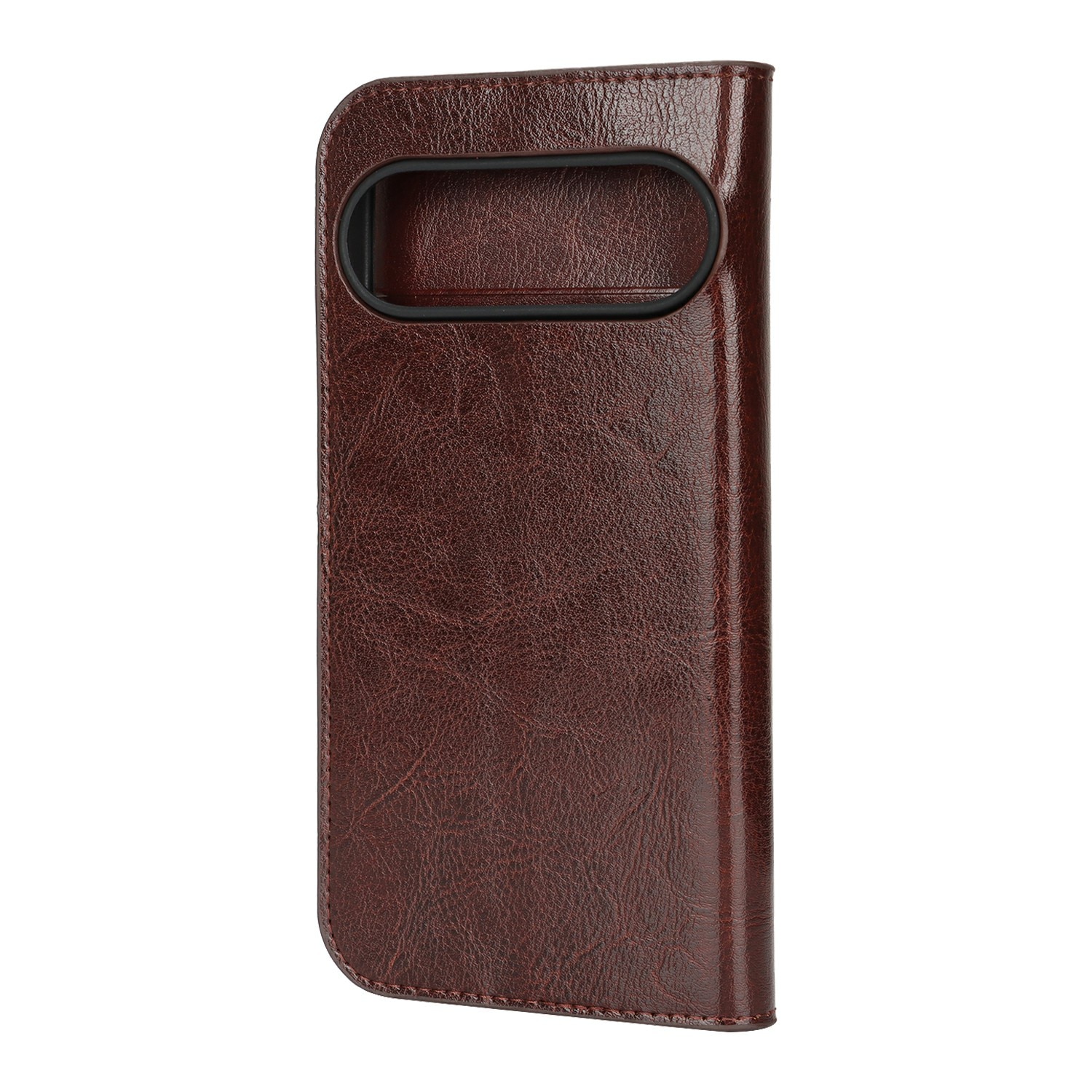 Coque portefeuille en cuir Veritable Google Pixel 10 Pro XL, Marron foncé