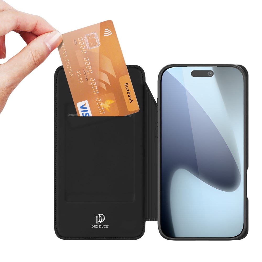 Étui portefeuille Skin Pro Series iPhone 17 Pro Max, Noir