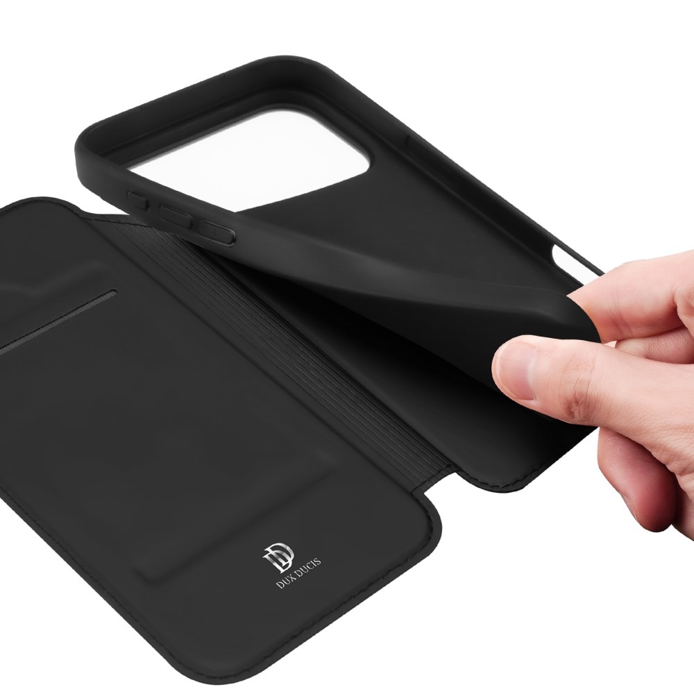 Étui portefeuille Skin Pro Series iPhone 17 Pro, Noir