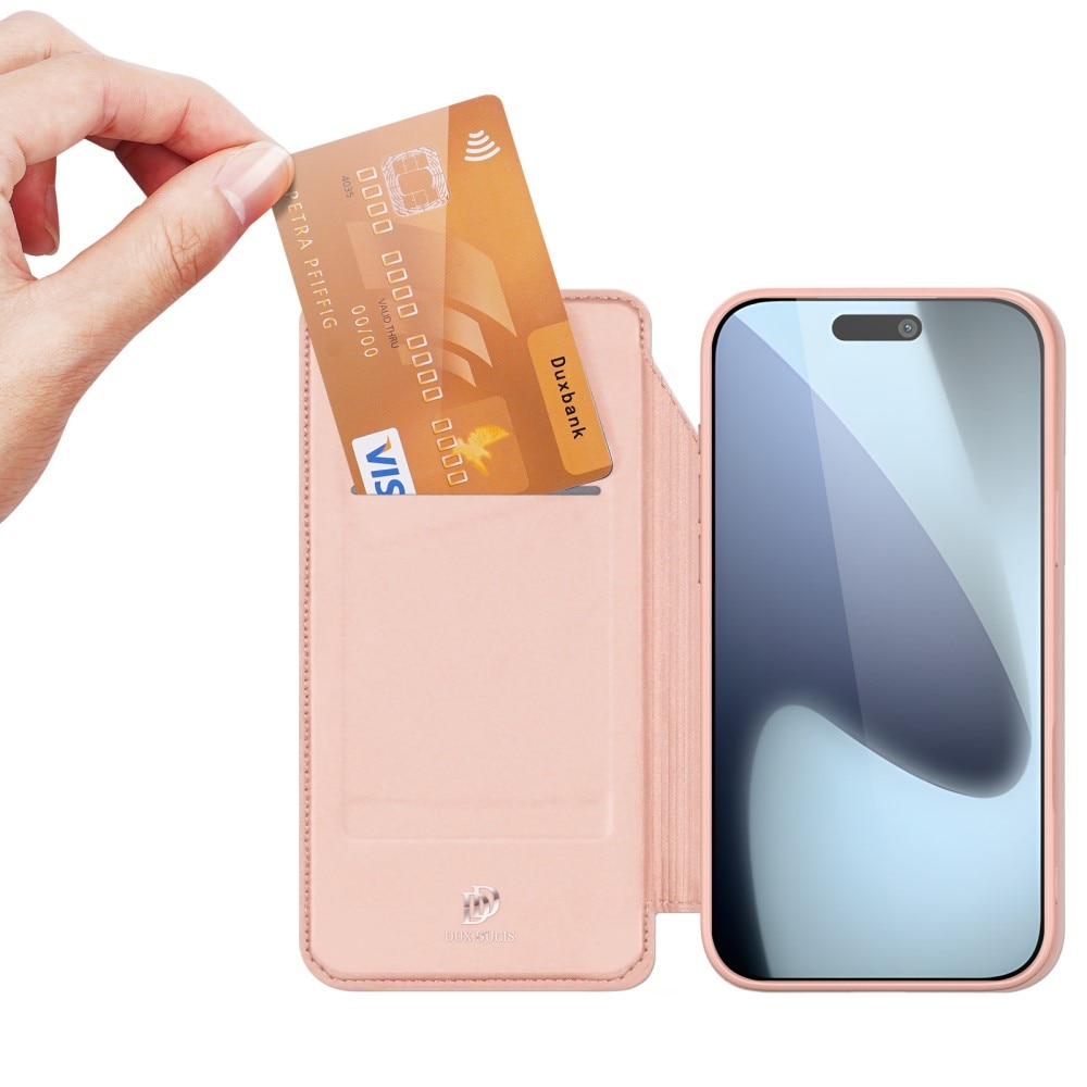 Étui portefeuille Skin Pro Series iPhone 17 Pro, Or rose