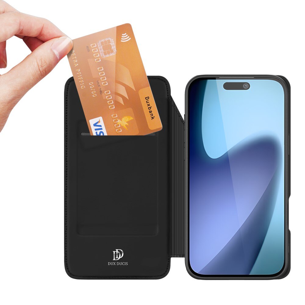 Étui portefeuille Skin Pro Series iPhone 17 Air, Noir