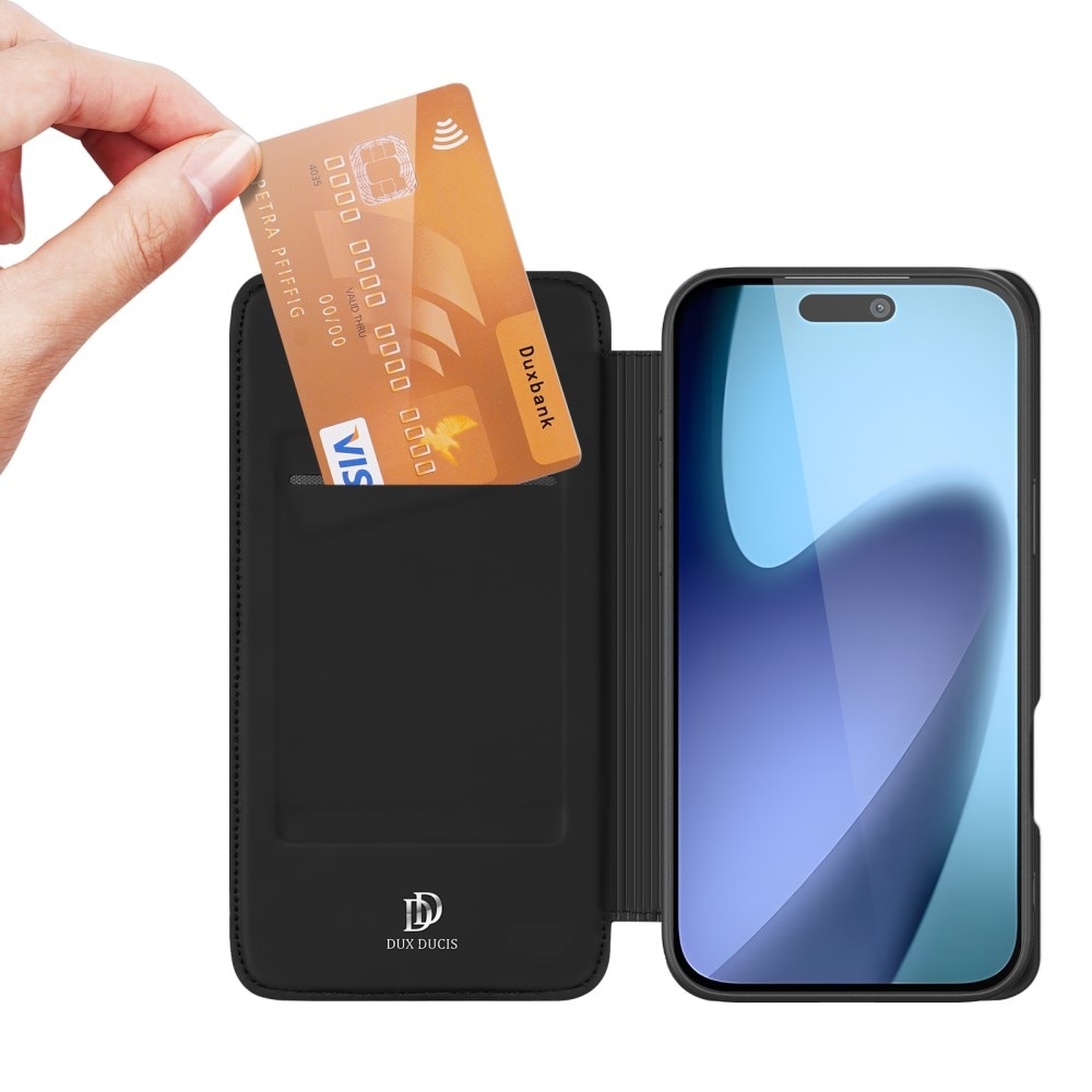 Étui portefeuille Skin Pro Series iPhone 17, Noir