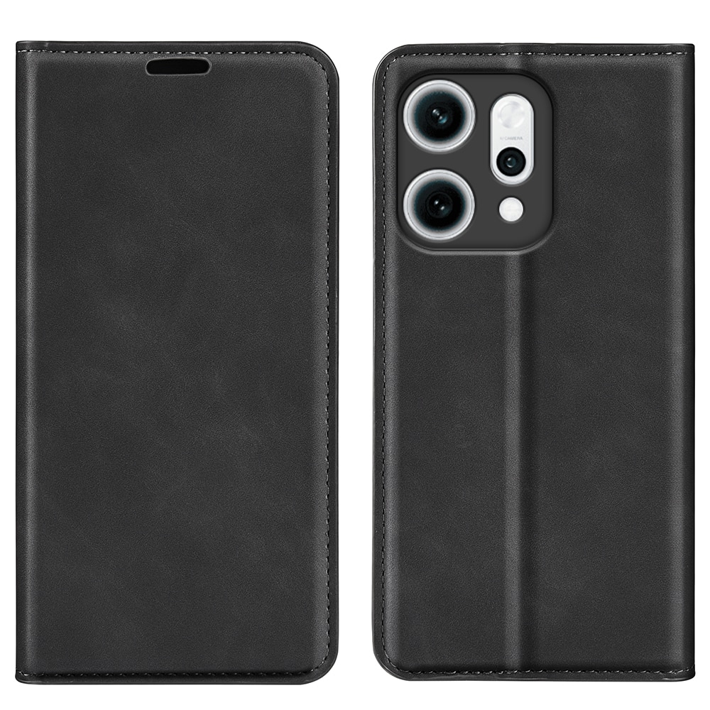 Coque portefeuille mince Oppo Reno 14, Noir