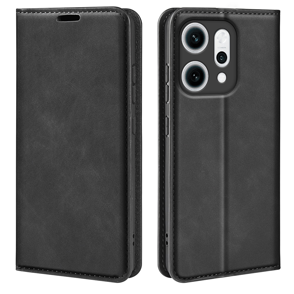 Coque portefeuille mince Oppo Reno 14, Noir