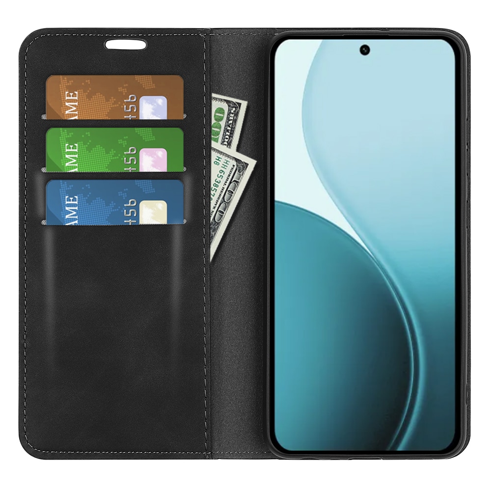 Coque portefeuille mince Oppo Reno 14, Noir