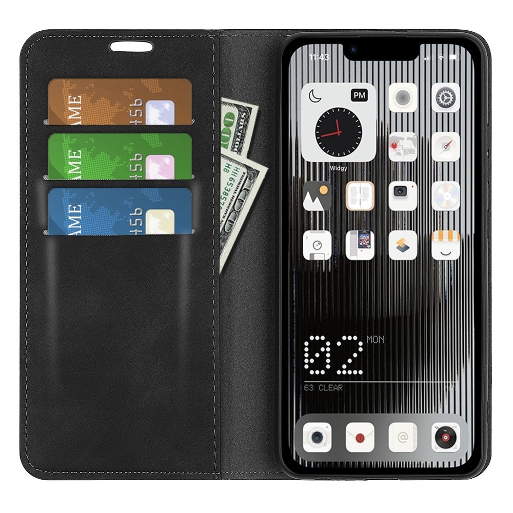 Coque portefeuille mince Nothing Phone 1, Noir