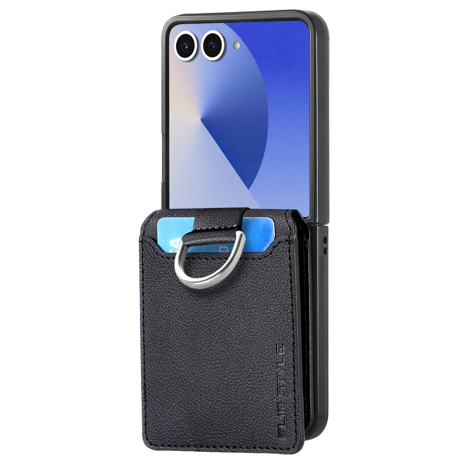 Coque avec porte-bague + porte-cartes Samsung Galaxy Z Flip 7, noir