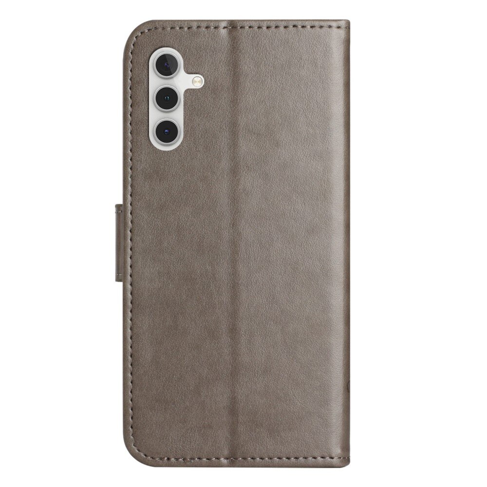 Étui en cuir à papillons pour Samsung Galaxy A14, Gris