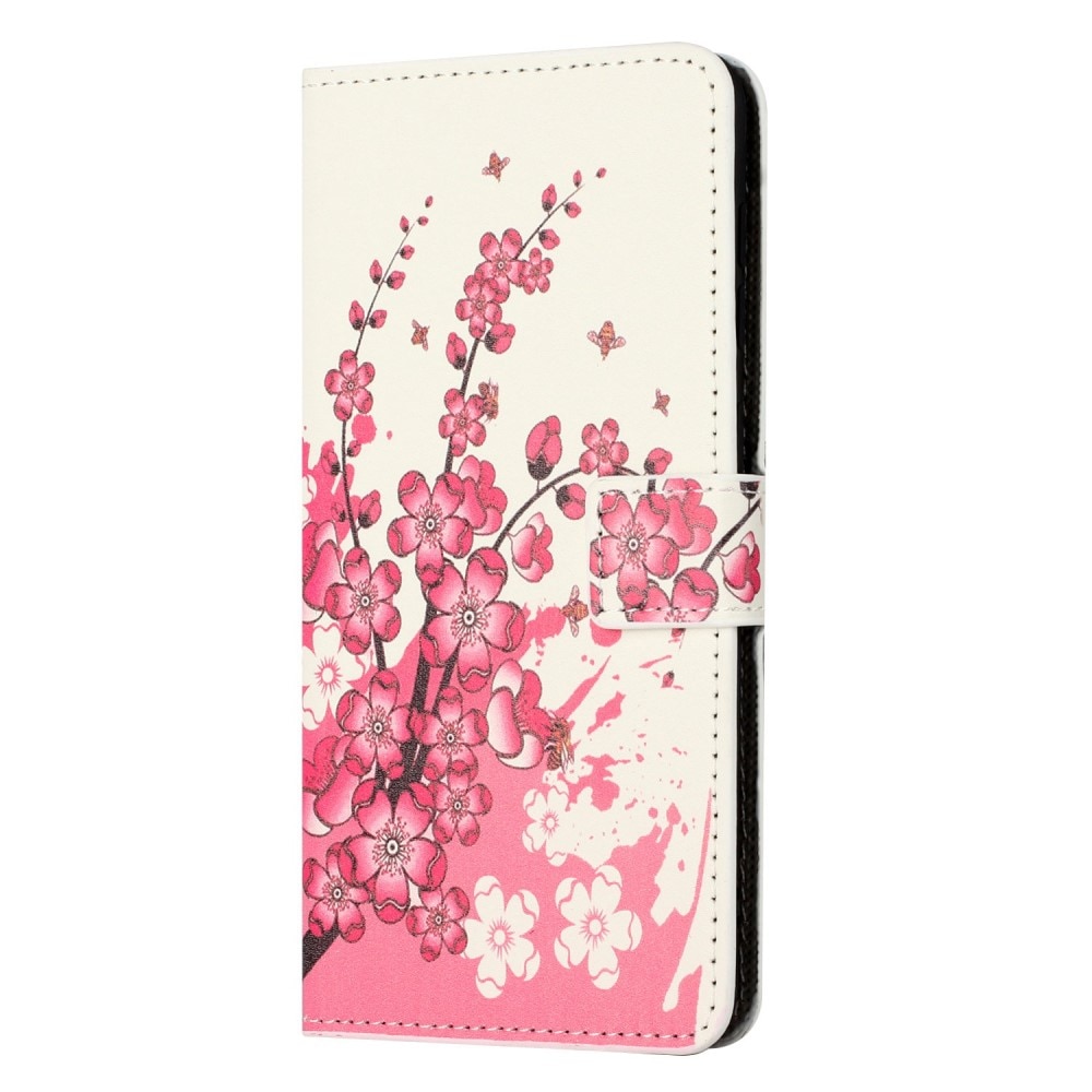 Étui portefeuille Samsung Galaxy A14, Fleurs de cerisier