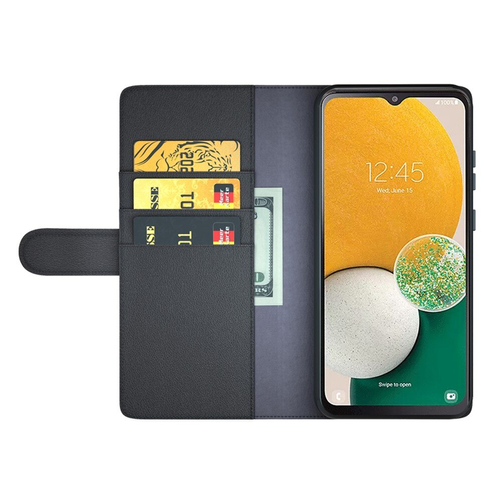 Étui en cuir veritable Samsung Galaxy A14, Noir