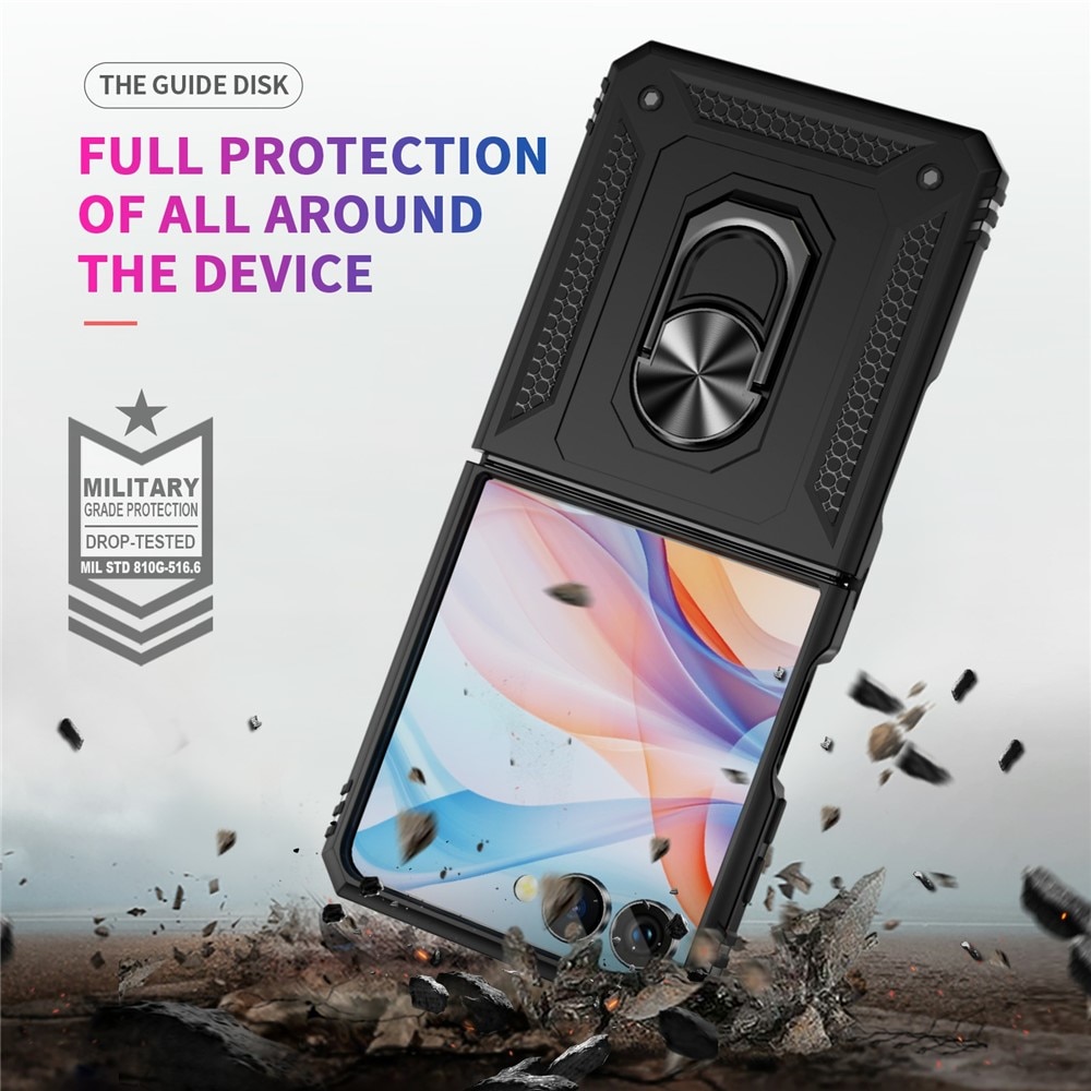 Coque hybride Tech Ring Samsung Galaxy Z Flip 7, noir