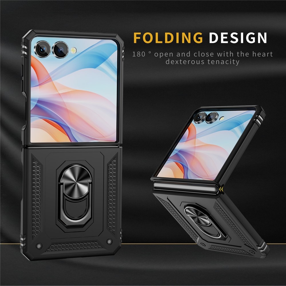 Coque hybride Tech Ring Samsung Galaxy Z Flip 7, noir