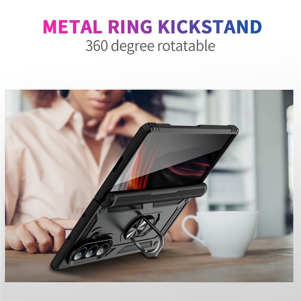 Coque hybride Tech Ring Samsung Galaxy Z Fold 7, noir