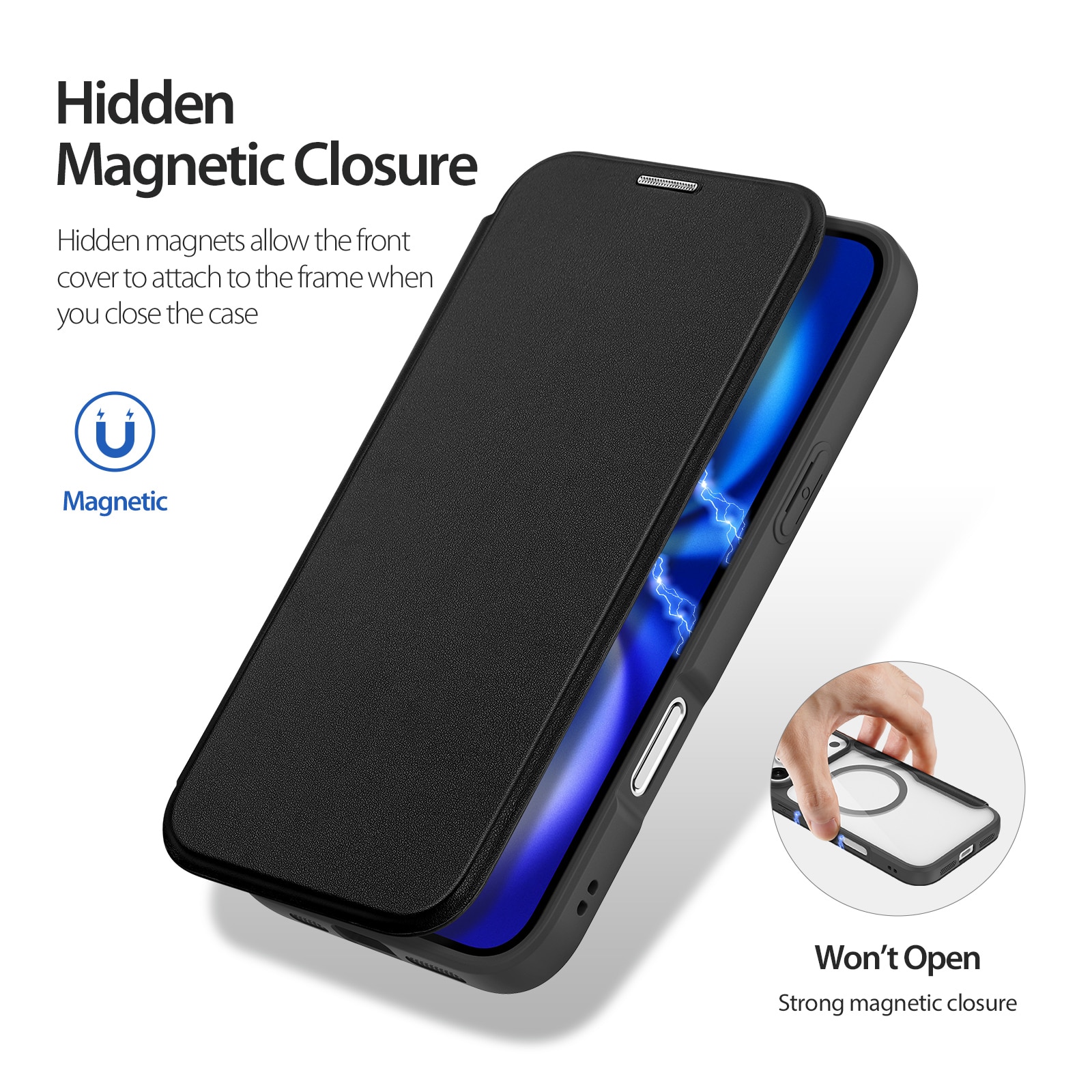 Étui portefeuille Skin X Pro MagSafe iPhone 17 Pro, Noir