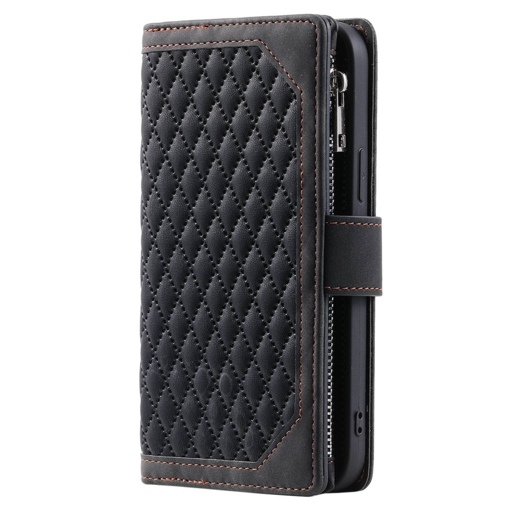 Étui portefeuille matelassée pour Samsung Galaxy Z Fold 4, Noir