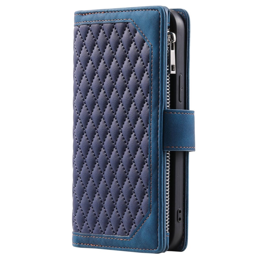 Étui portefeuille matelassée pour Samsung Galaxy Z Fold 4, bleu