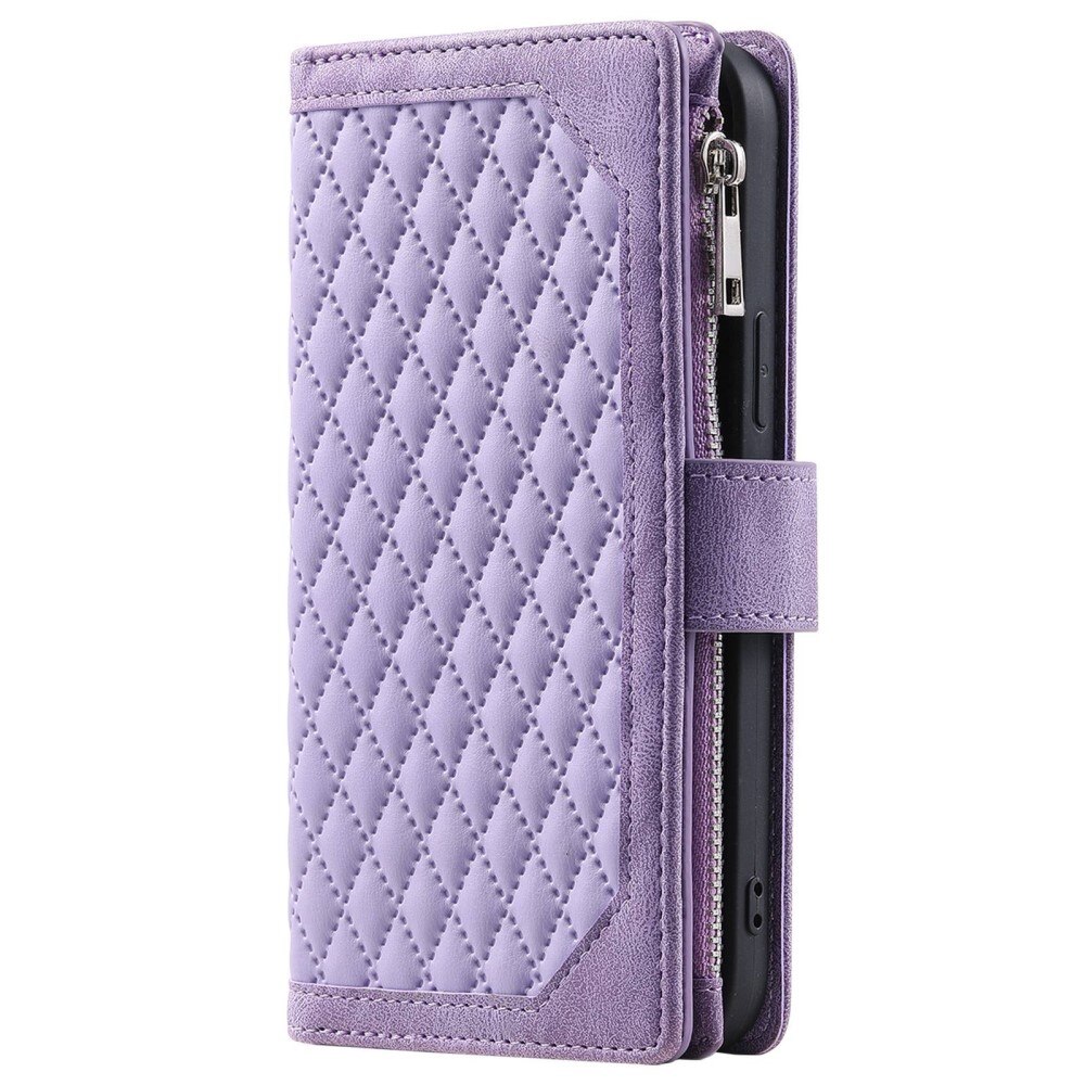 Étui portefeuille matelassée pour Samsung Galaxy Z Fold 4, violet