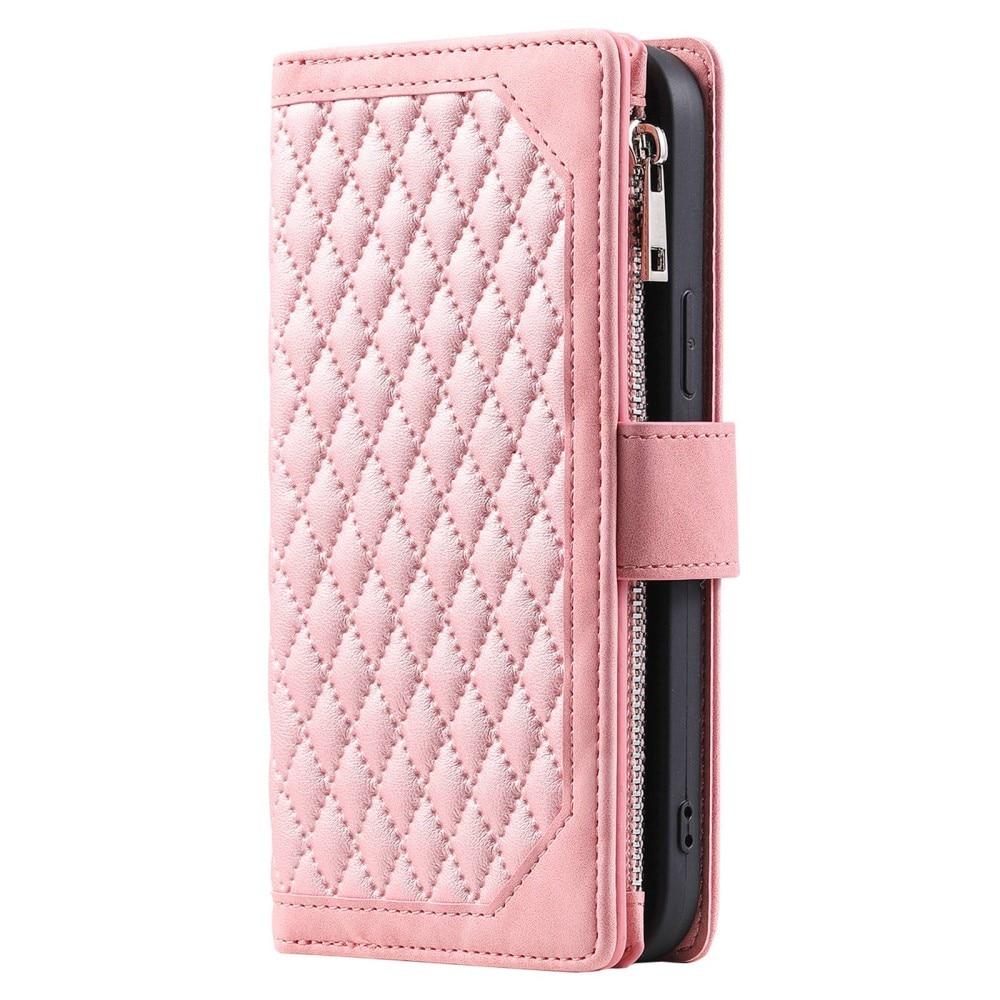 Étui portefeuille matelassée pour Samsung Galaxy Z Fold 4, rose