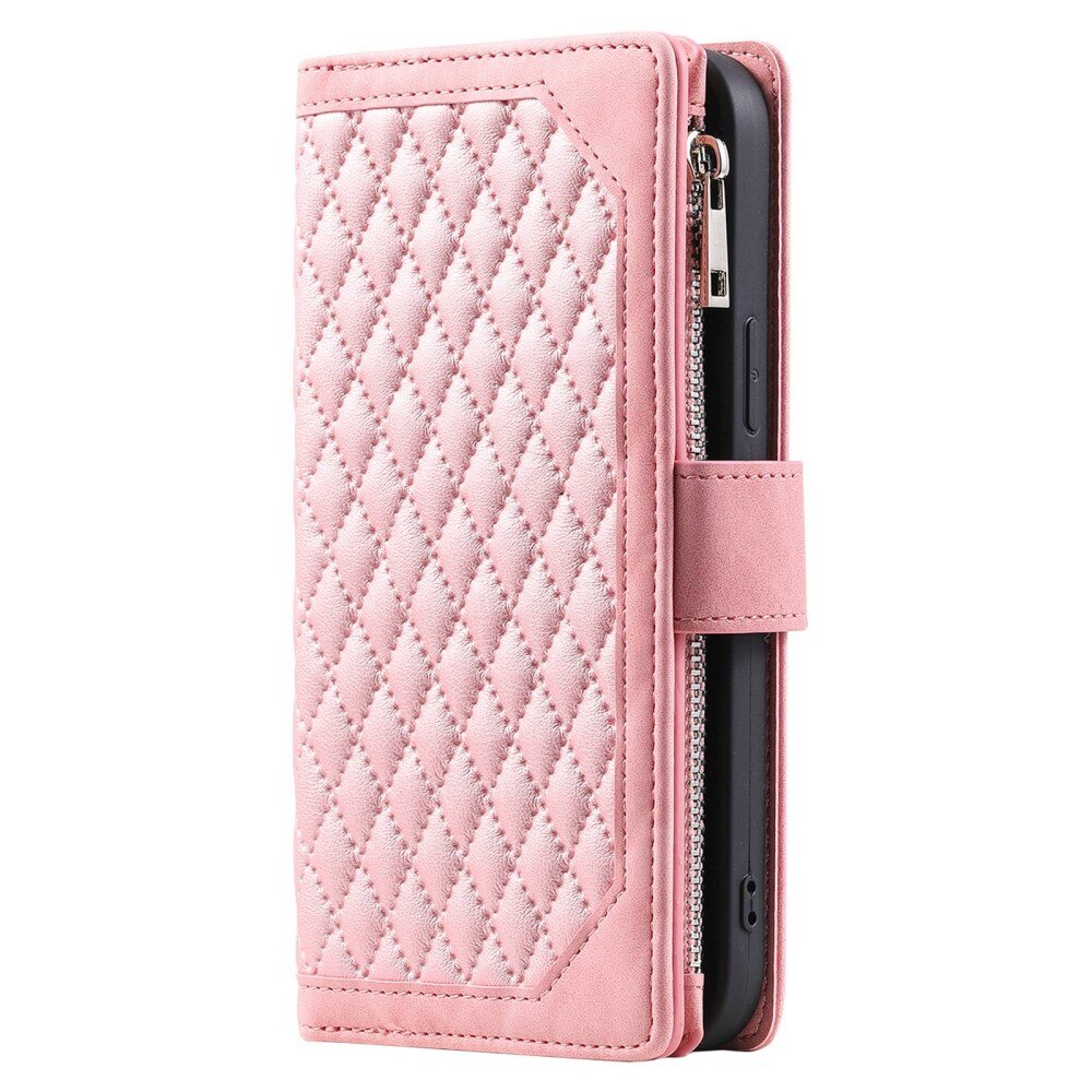 Étui portefeuille matelassée pour Samsung Galaxy Z Fold 4, Rose