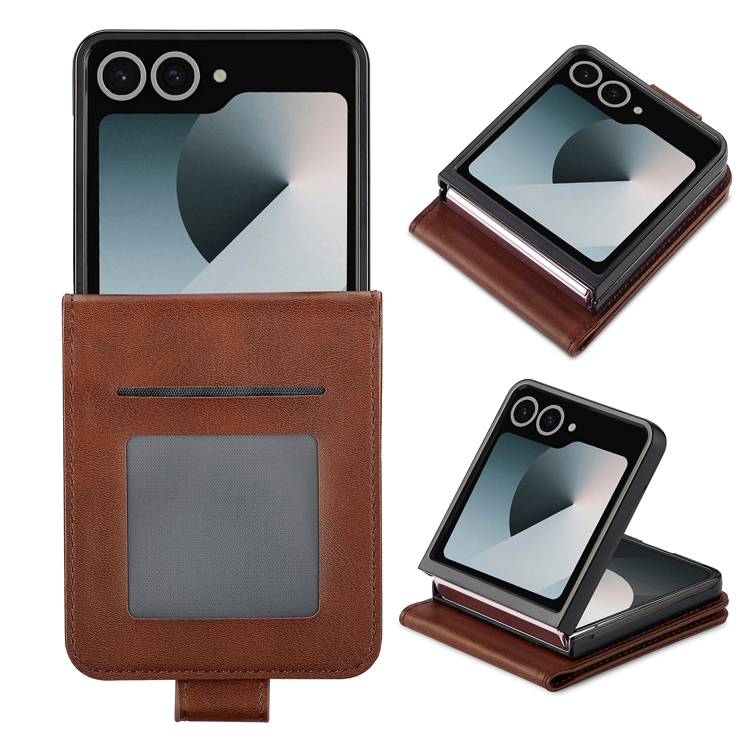 Étui portefeuille Samsung Galaxy Z Flip 7, Marron