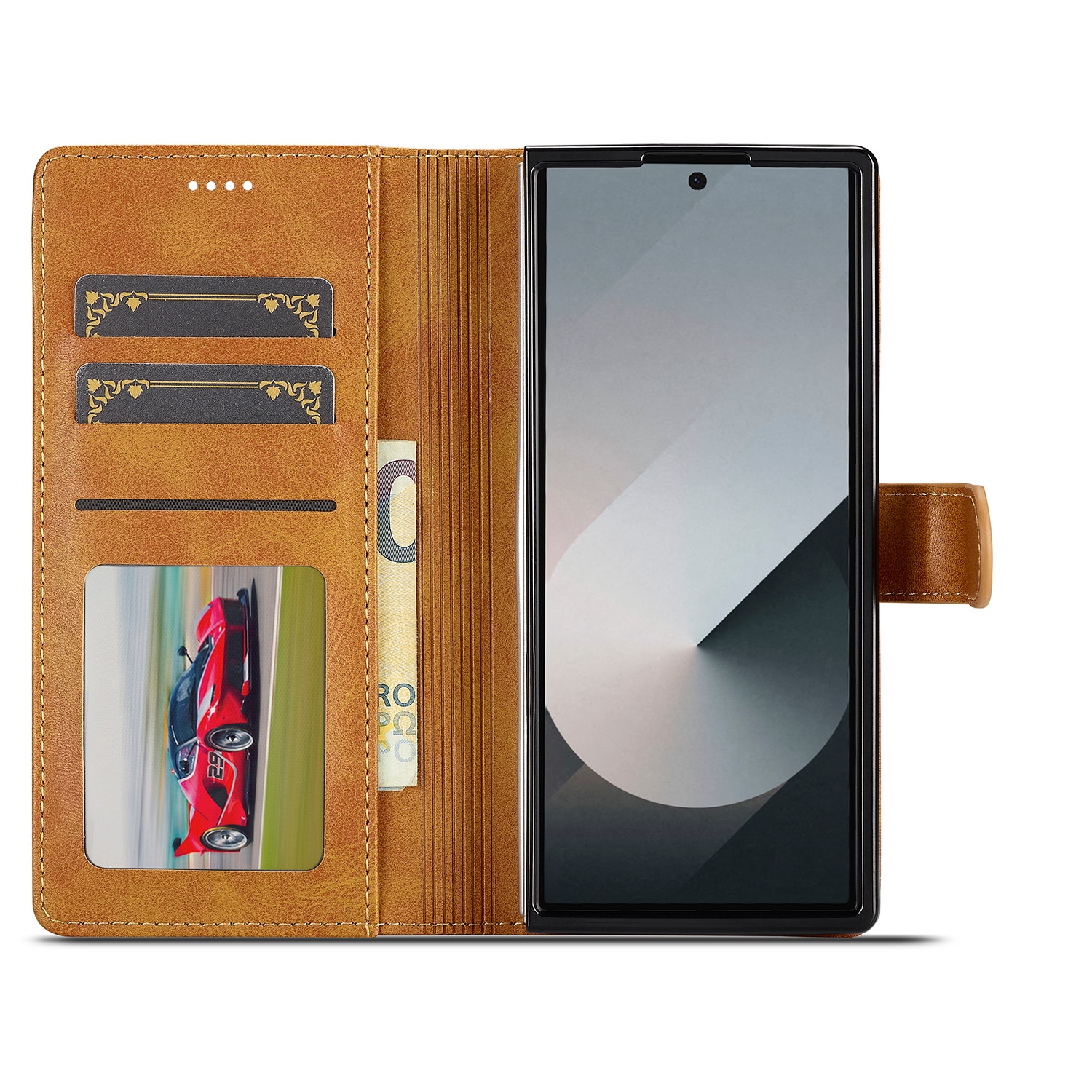 Étui portefeuille Samsung Galaxy Z Fold 7, Cognac