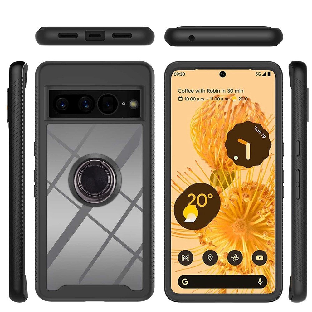 Coque Full Cover Ring Google Pixel 7 Pro Noir