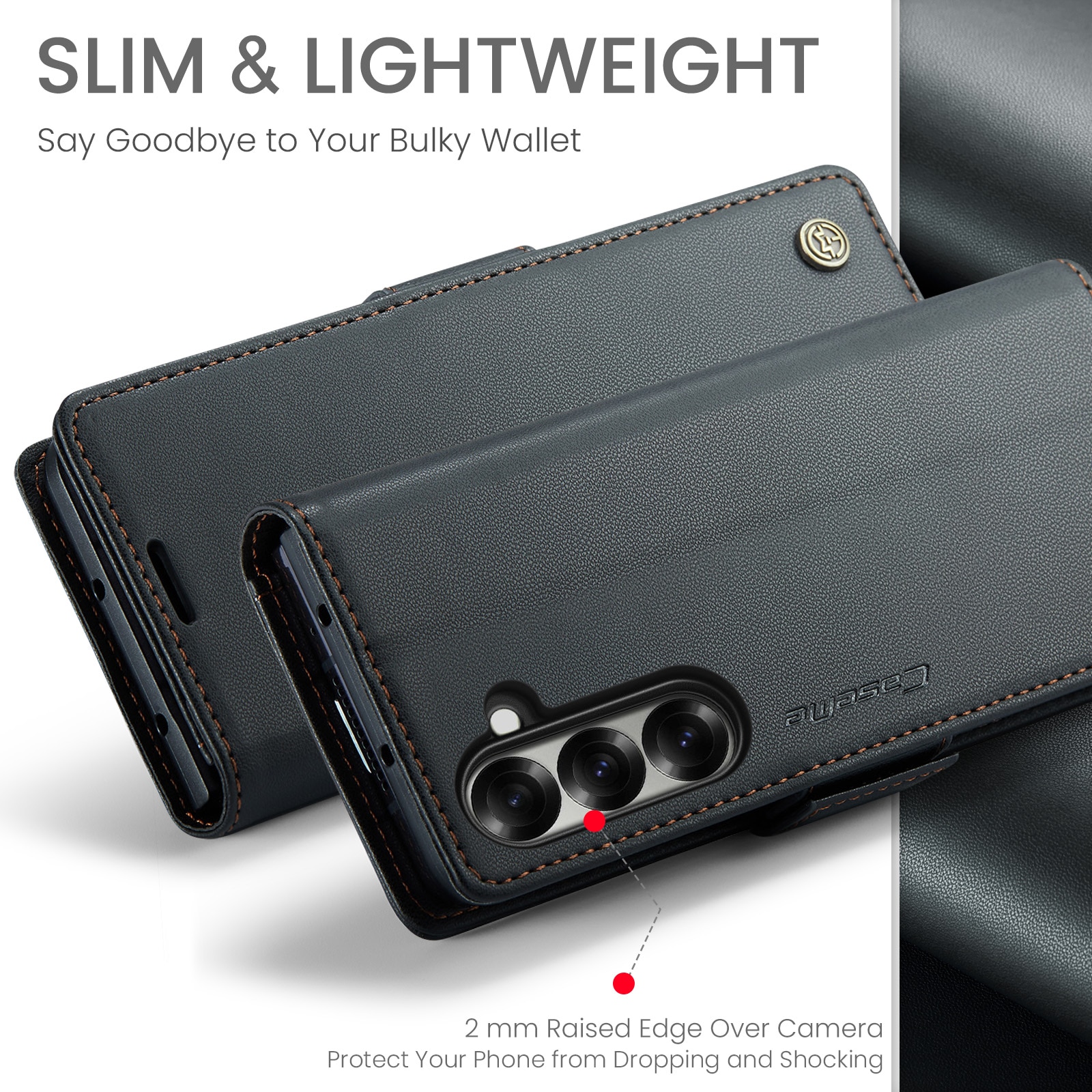 Étui portefeuille mince anti-RFID Samsung Galaxy Z Fold 7, noir