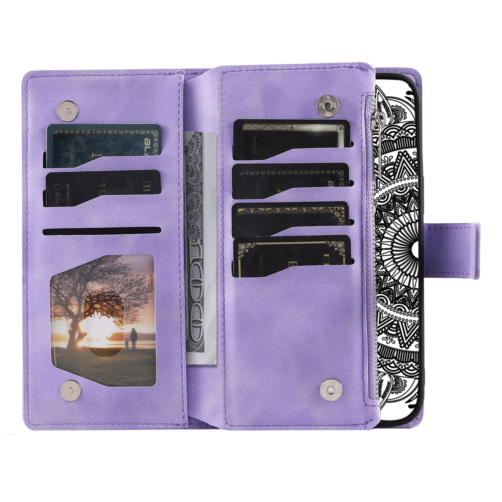 Étui portefeuille Mandala Samsung Galaxy S25 FE, Violet