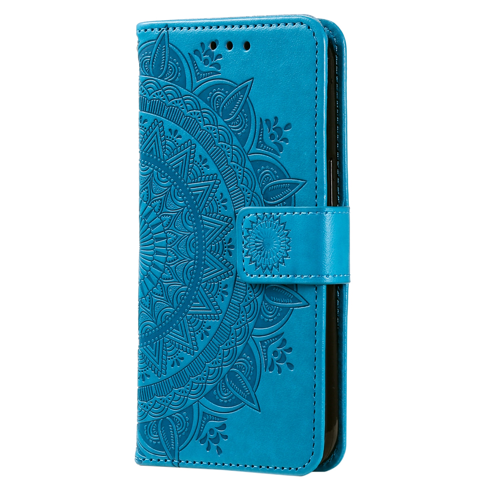 Étui en cuir Mandala Samsung Galaxy S25 FE, Bleu