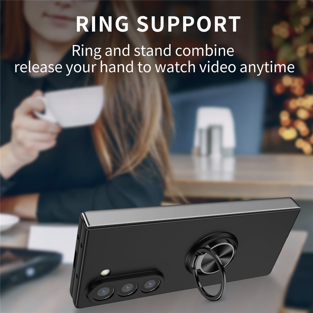 Coque magnétique avec porte-bague Samsung Galaxy Z Fold 7, noir