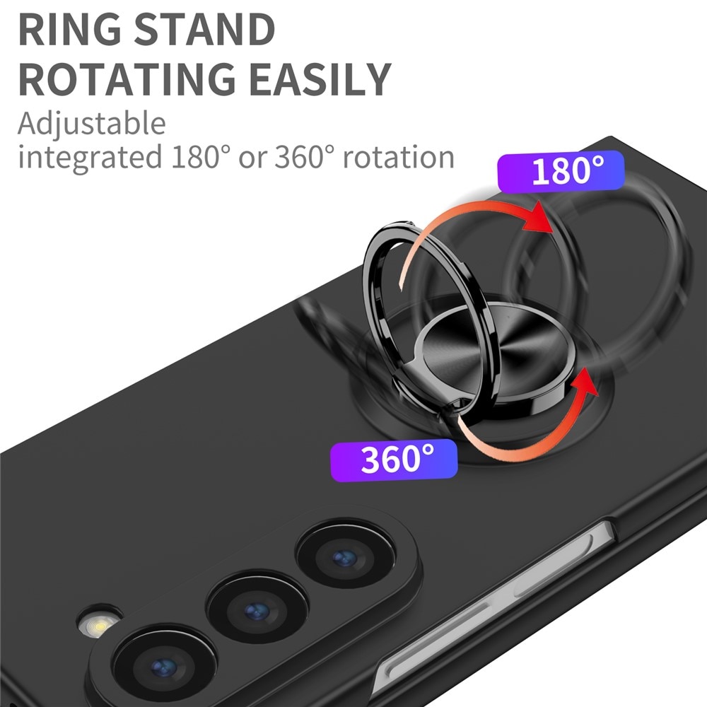 Coque magnétique avec porte-bague Samsung Galaxy Z Fold 7, noir