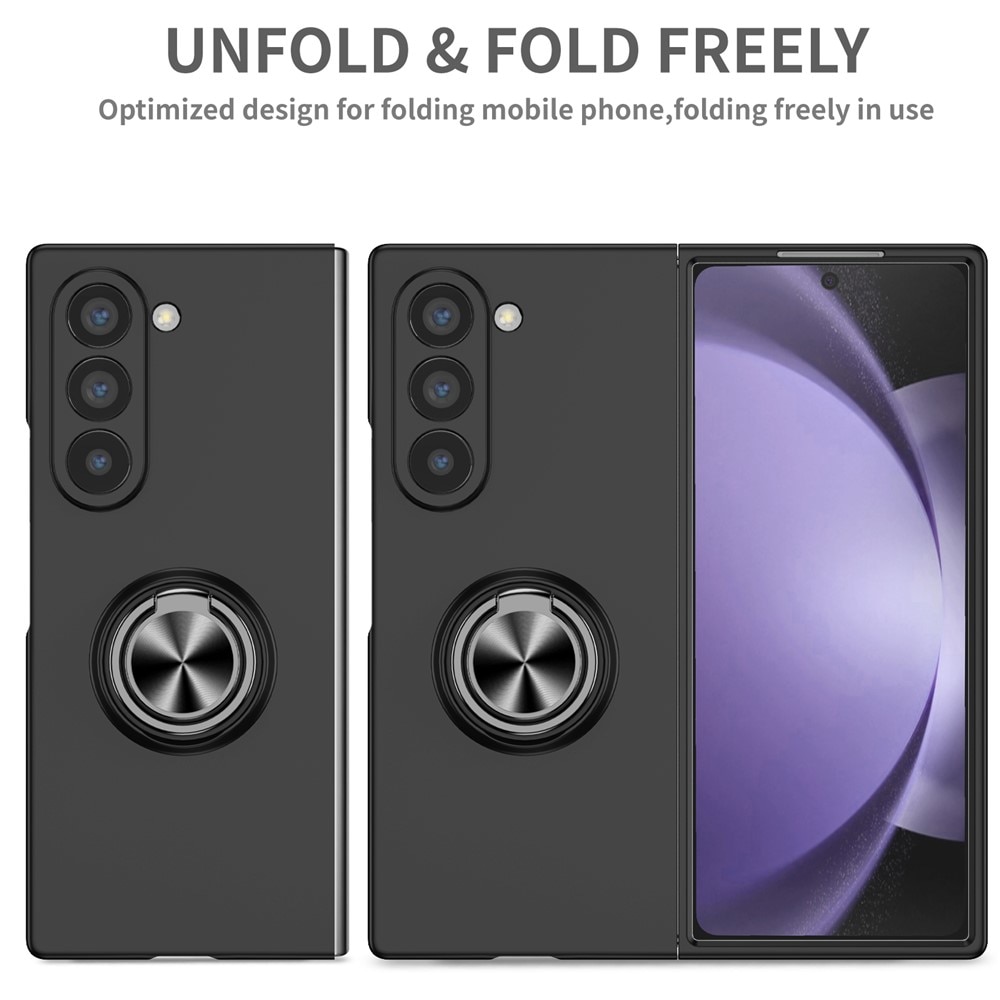 Coque magnétique avec porte-bague Samsung Galaxy Z Fold 7, noir