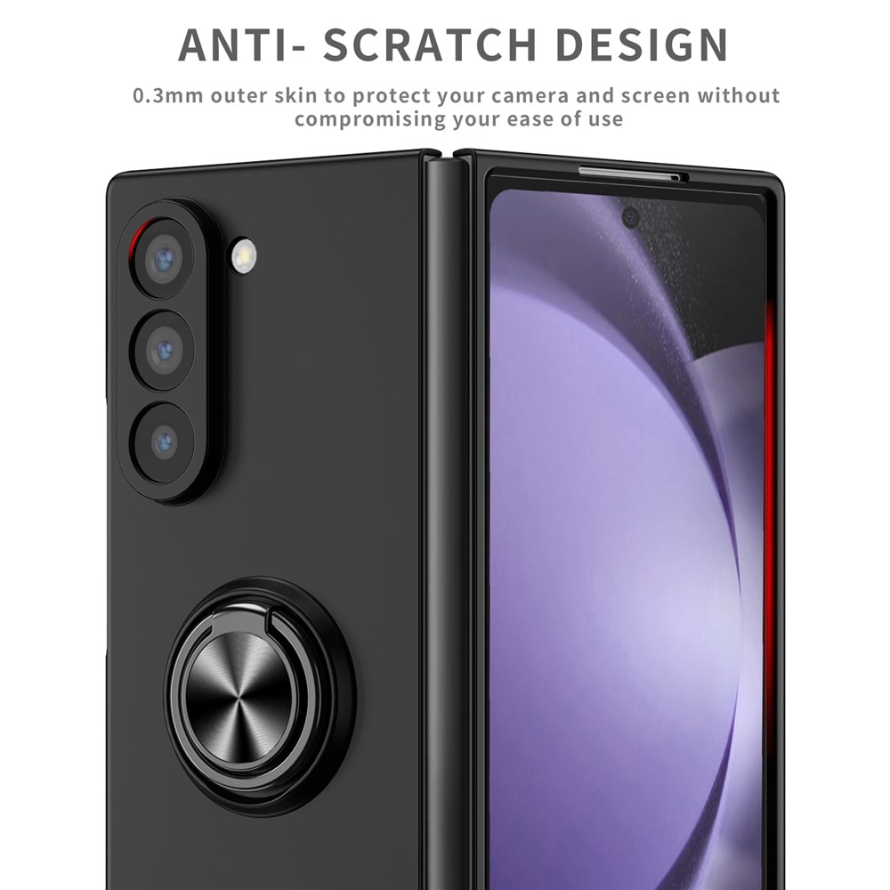 Coque magnétique avec porte-bague Samsung Galaxy Z Fold 7, noir