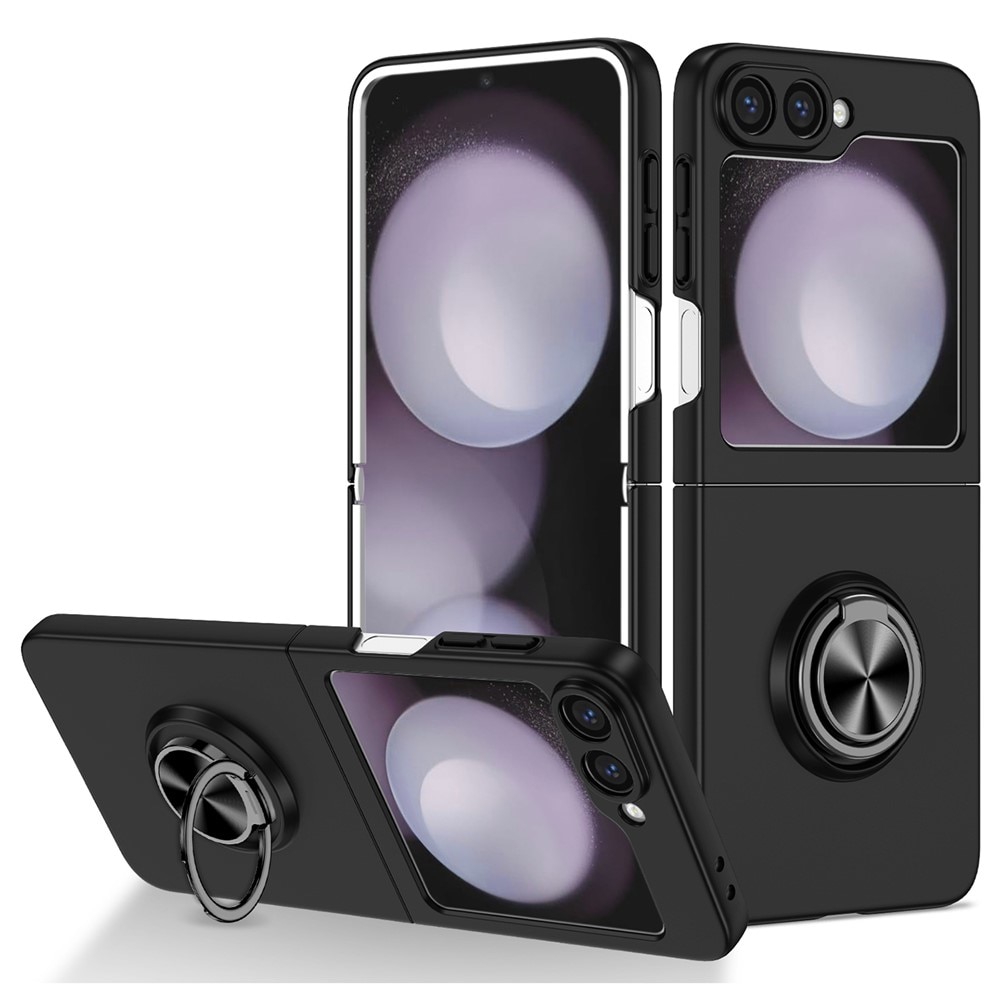 Coque magnétique avec porte-bague Samsung Galaxy Z Flip 7, noir